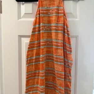 We The Free Vibrant Orange Striped High Low Skirt